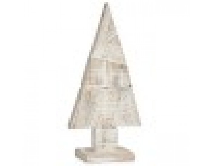 Декоративна фигурка Коледно дърво Бял Естествен Дървен 9 x 41,5 x 20 cm (12 броя)