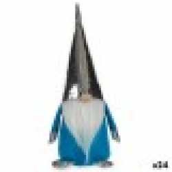 Декоративна фигурка Гном Син Бял Сребрист полиестер Дървен От пясък 12 x 32 x 13 cm (24 броя) - Decorațiuni sezoniere și de sărbători