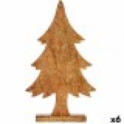 Декоративна фигурка Коледно дърво Златен Дървен 5,1 x 49,5 x 25,5 cm (6 броя) - Krist+