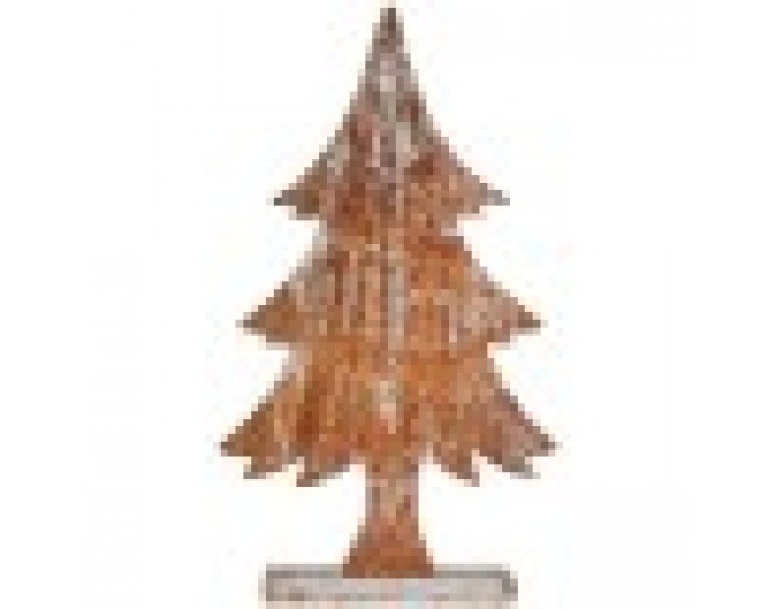 Декоративна фигурка Коледно дърво Сребрист Дървен 5 x 49,5 x 26 cm (6 броя)