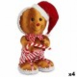 Декоративна фигурка Бисквита Кафяв Червен полистирен 19 x 33 x 15 cm (4 броя) - Decorațiuni sezoniere și de sărbători