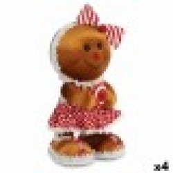 Декоративна фигурка Бисквита Ласо Кафяв Червен полистирен 19 x 33 x 15 cm (4 броя) - Decorațiuni sezoniere și de sărbători