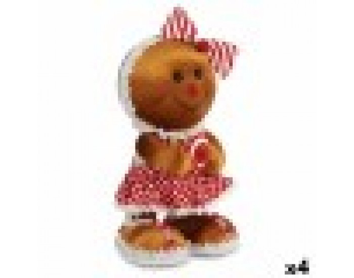 Декоративна фигурка Бисквита Ласо Кафяв Червен полистирен 19 x 33 x 15 cm (4 броя)