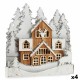 Декоративна фигурка Светлина Селище Бял Кафяв Дървен 44 x 43 x 6 cm (4 броя)
