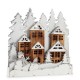 Декоративна фигурка Светлина Селище Бял Кафяв Дървен 44 x 44,7 x 6 cm (4 броя)
