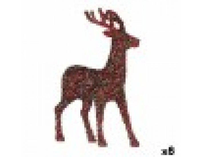 Декоративна фигурка Коледен елен Пурпурин Многоцветен Пластмаса 15 x 45 x 30 cm (8 броя)