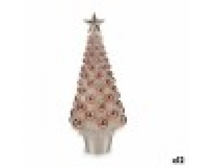 Декоративна фигурка Коледно дърво Розов полипропилен PET 21,5 x 51 x 21,5 cm (12 броя)