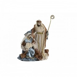 Рождествена Коледна Сцена DKD Home Decor Син Златен полиестер (48 x 28 x 90 cm) - Decorațiuni