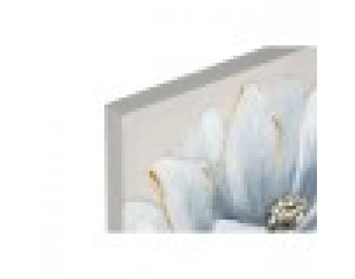 Картина Home ESPRIT Син Бял Пластно Дървен MDF Цвете Традиционен 40 x 2,5 x 40 cm (2 броя)