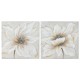 Картина Home ESPRIT Бял Бежов Пластно Дървен MDF Цвете романтичен 50 x 2,5 x 50 cm (2 броя)