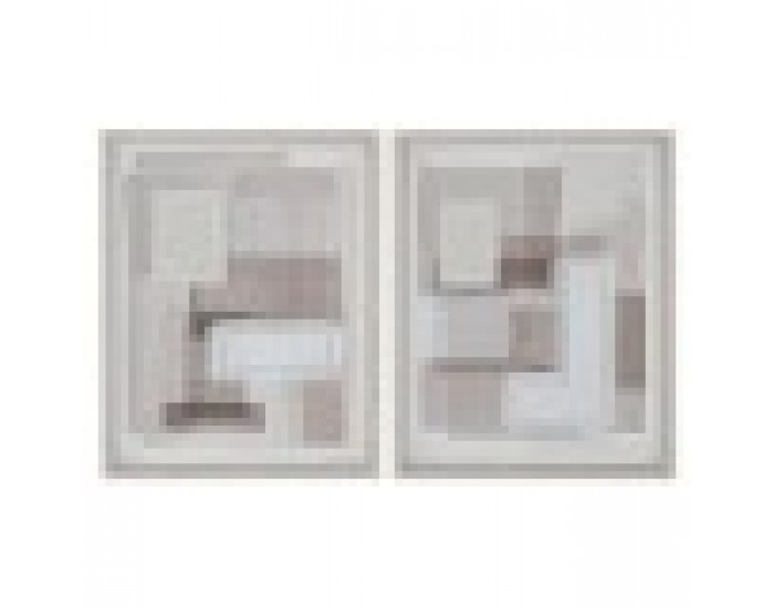 Пластно Home ESPRIT Бежов Сив Абстрактен Модерен 40 x 2,5 x 50 cm (2 броя)