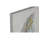 Картина Home ESPRIT Син Златен Пластно Дървен MDF Пера Традиционен 30 x 3 x 90 cm (2 броя)