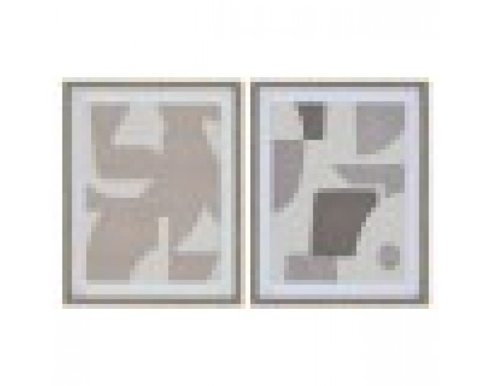 Пластно Home ESPRIT Бежов Сив Абстрактен Модерен 40 x 3 x 50 cm (2 броя)