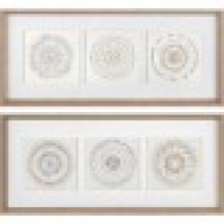 Картина DKD Home Decor 61 x 3,8 x 26 cm 63,5 x 4 x 28,6 cm Кръгове Скандинавски (2 броя) - Tablouri, postere, puzzle-uri