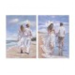 Картина Home ESPRIT Плаж Средиземноморско 70 x 3 x 100 cm (2 броя) - Tablouri, postere, puzzle-uri