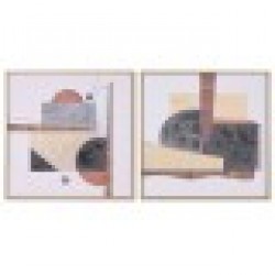 Картина Home ESPRIT полистирен Пластно Абстрактен Град 62,5 x 2,8 x 62,5 cm (2 броя) - Tablouri, postere, puzzle-uri