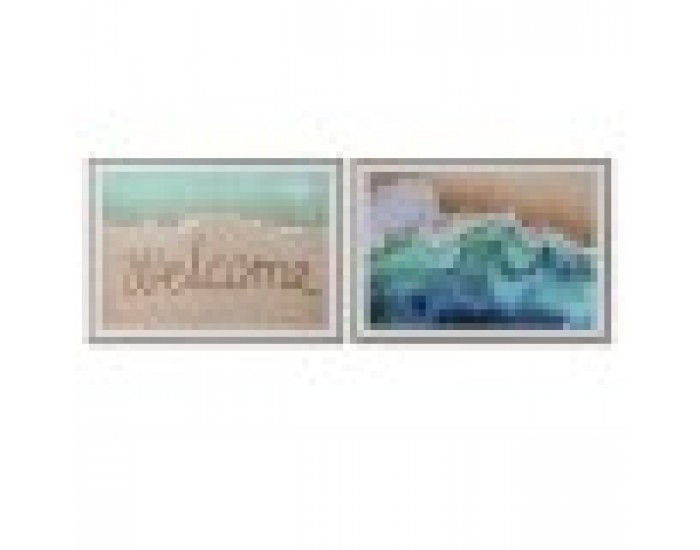 Картина Home ESPRIT Плаж Средиземноморско 72,5 x 3 x 52,5 cm (2 броя)