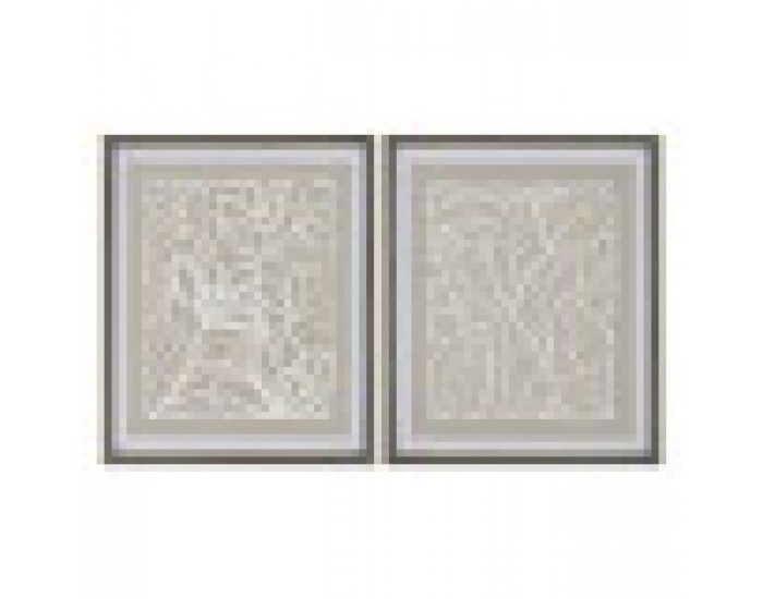 Пластно Home ESPRIT Бял Бежов Лист на растение Град 50 x 4 x 60 cm (2 броя)