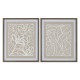 Пластно Home ESPRIT Бял Бежов Лист на растение Град 50 x 4 x 60 cm (2 броя)