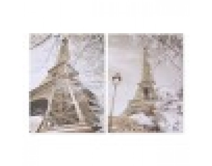 Картина Home ESPRIT Бял Черен Златен Париж Loft 60 x 2,5 x 80 cm (2 броя)