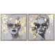 Картина Home ESPRIT Златен chica 70 x 3,5 x 70 cm (2 броя)