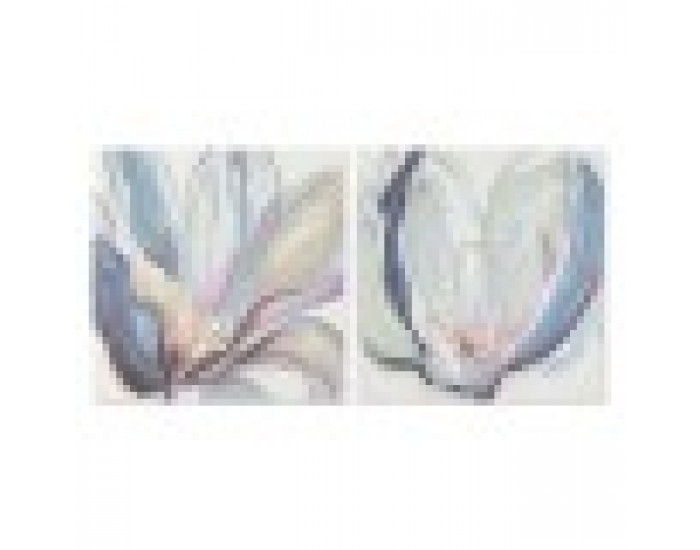 Картина Home ESPRIT Цвете Град 80 x 3 x 80 cm (2 броя)