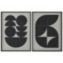 Картина Home ESPRIT Черен Бежов Модерен 60 x 3 x 80 cm (2 броя) - Tablouri, postere, puzzle-uri