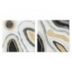 Картина Home ESPRIT Абстрактен 80 x 3 x 80 cm (2 броя) - Tablouri, postere, puzzle-uri