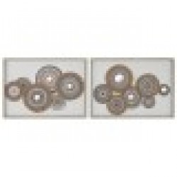 Пластно Home ESPRIT Бял Естествен Boho 70 x 3 x 50 cm (2 броя) - Tablouri, postere, puzzle-uri
