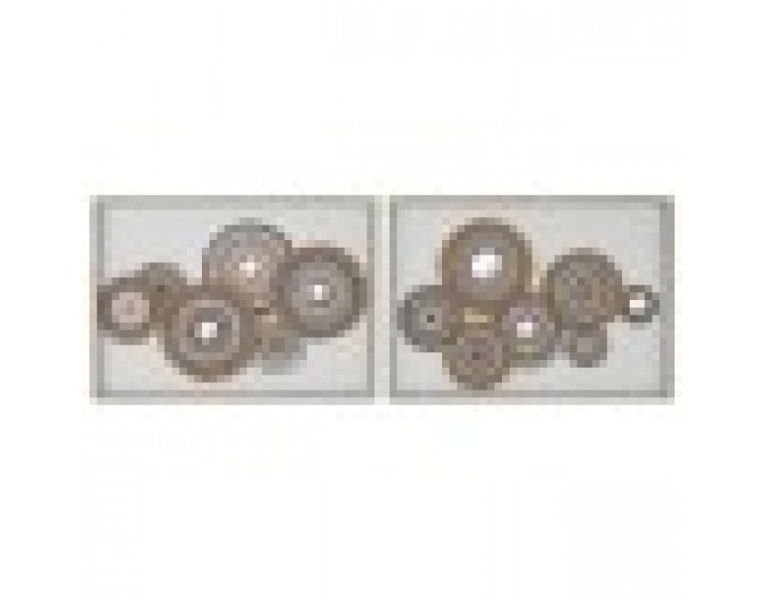 Пластно Home ESPRIT Бял Естествен Boho 70 x 3 x 50 cm (2 броя)