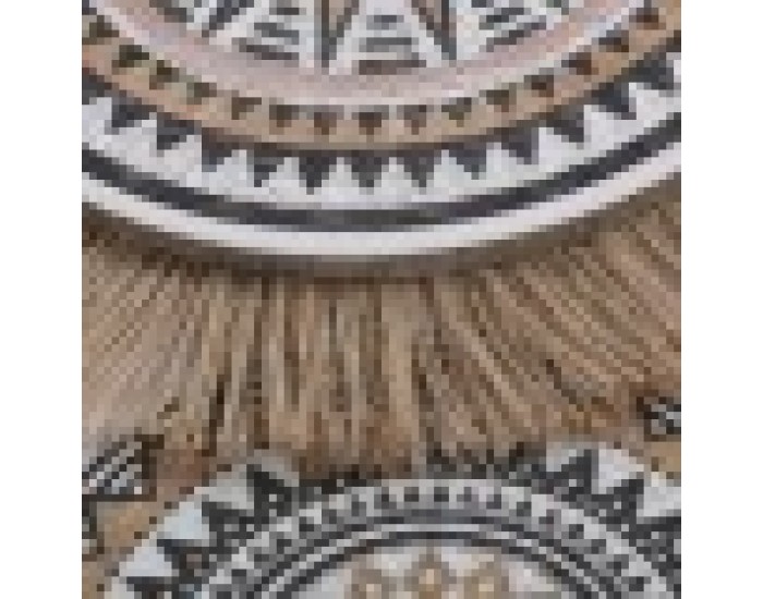 Пластно Home ESPRIT Бял Естествен Boho 70 x 3 x 50 cm (2 броя)