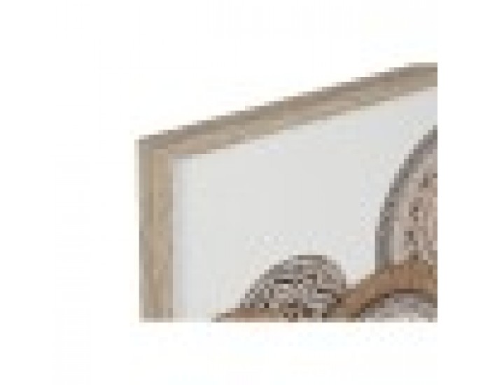 Пластно Home ESPRIT Бял Естествен Boho 70 x 3 x 50 cm (2 броя)