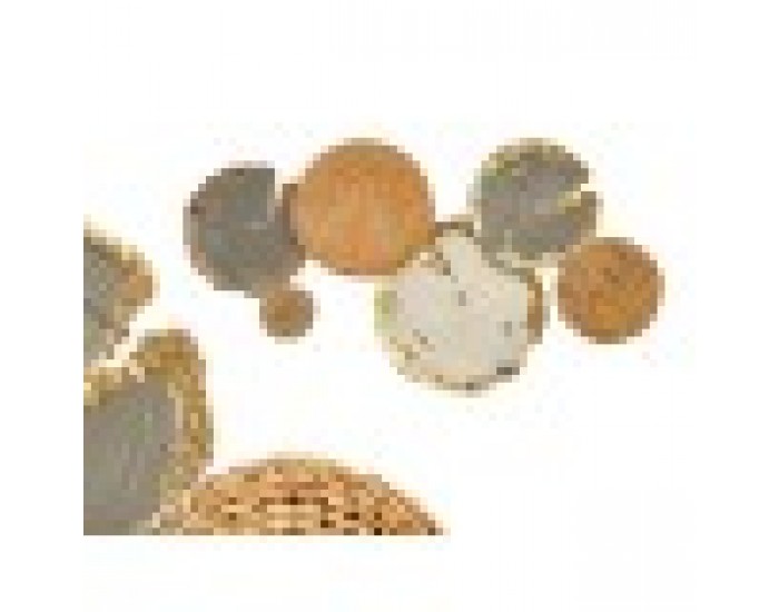 Декорация за стена GiftDecor 23SMB1538 Бял Кафяв Сив Метал 89,5 x 5,1 x 48,3 cm (2 броя)