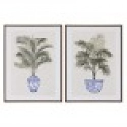 Картина Home ESPRIT Палми Колониален 60 x 4 x 80 cm (2 броя) - Tablouri, postere, puzzle-uri