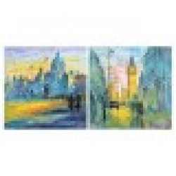 Картина DKD Home Decor (100 x 3 x 100 cm) (2 pcs) - Tablouri, postere, puzzle-uri