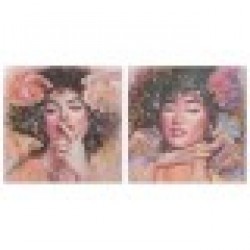 Картина DKD Home Decor Дама Модерен (100 x 3 x 100 cm) (2 броя) - Tablouri, postere, puzzle-uri