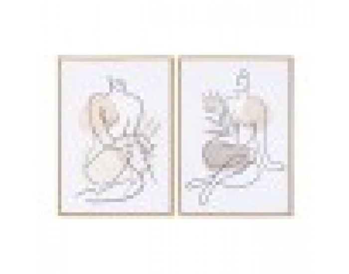 Картина DKD Home Decor Абстрактен Скандинавски (50 x 3,5 x 70 cm) (2 броя)