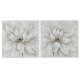 Картина Home ESPRIT Бял Пластно Дървен MDF Цвете романтичен 80 x 3 x 80 cm (2 броя)