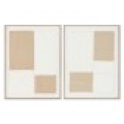 Картина Home ESPRIT Бял Естествен Абстрактен Скандинавски 60 x 3 x 80 cm (2 броя) - Tablouri, postere, puzzle-uri
