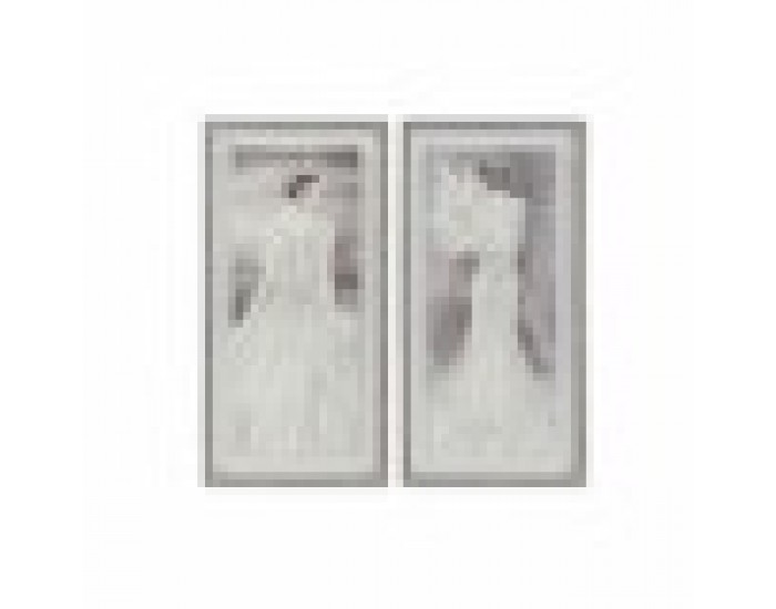 Картина DKD Home Decor 40 x 3,8 x 80 cm Дама романтичен (2 броя)