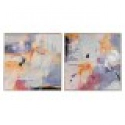 Картина Home ESPRIT Абстрактен Модерен 80 x 3,5 x 80 cm (2 броя) - Tablouri, postere, puzzle-uri