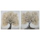 Картина Home ESPRIT Златен Пластно Дървен MDF Дърво Традиционен 80 x 3 x 80 cm (2 броя)