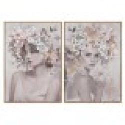 Картина Home ESPRIT Lilled Модерен 70 x 3,5 x 100 cm (2 броя) - Tablouri, postere, puzzle-uri