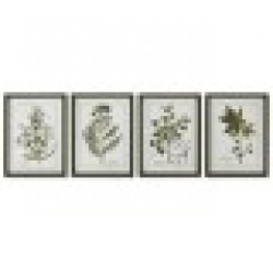 Картина Home ESPRIT Зелен Бежов Shabby Chic Ботанически растения 30 x 2,5 x 40 cm (4 броя) - Tablouri, postere, puzzle-uri