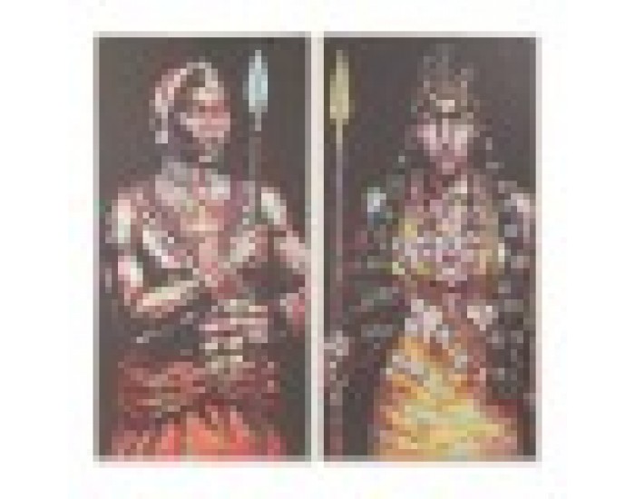 Картина DKD Home Decor Пластно Африканец (2 pcs) (60 x 5 x 120 cm)