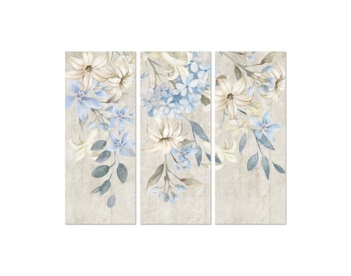 Картина DKD Home Decor Lilled (3 pcs) (55 x 3 x 135 cm)