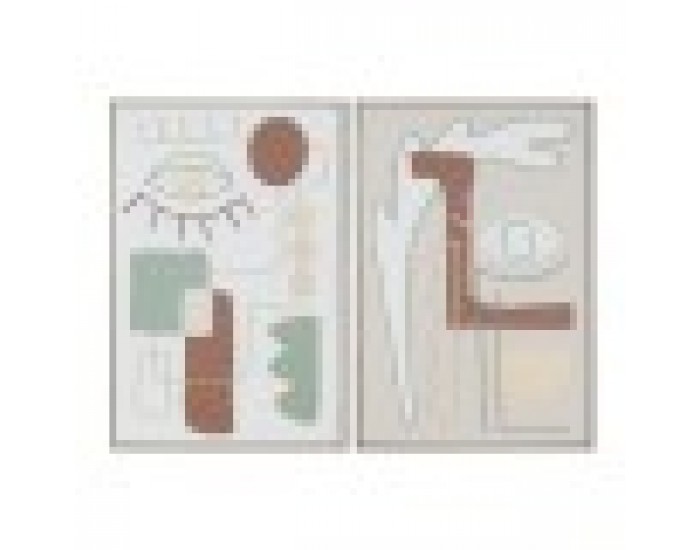 Картина Home ESPRIT Абстрактен Град 62,5 x 3 x 92,5 cm (2 броя)