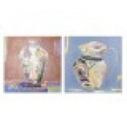 Картина DKD Home Decor Пластно Ваза (2 pcs) (80 x 2.8 x 80 cm) - Tablouri, postere, puzzle-uri