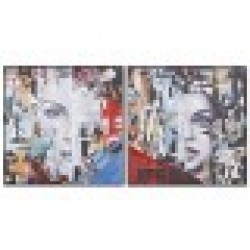 Картина Home ESPRIT Абстрактен Модерен 100 x 3,5 x 100 cm (2 броя) - Tablouri, postere, puzzle-uri