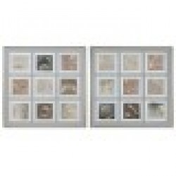 Картина Home ESPRIT Кафяв Бежов полистирен Пластно Кариран Град 82 x 5 x 82 cm (2 броя) - Tablouri, postere, puzzle-uri
